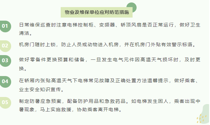 物業(yè)及維保單位應對防范措施 